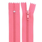 Nylon Zipper, width 3 mm, length 10 cm, autolock, pink color